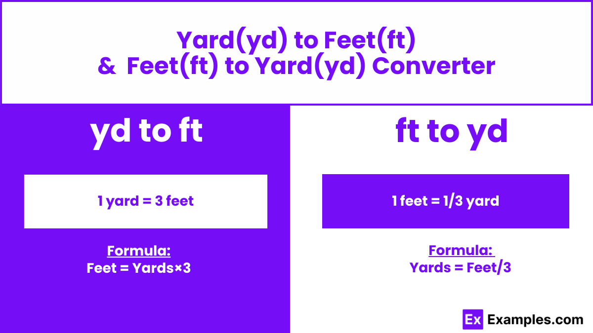 Yards (yd) to Foot (ft), Foot (ft) to Yards (yd) Converter / Calculator