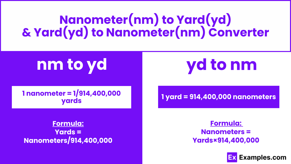 nanometer to yard