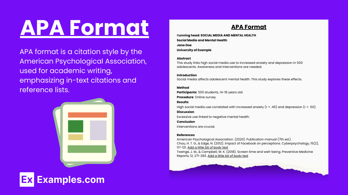 apa format citation example in research