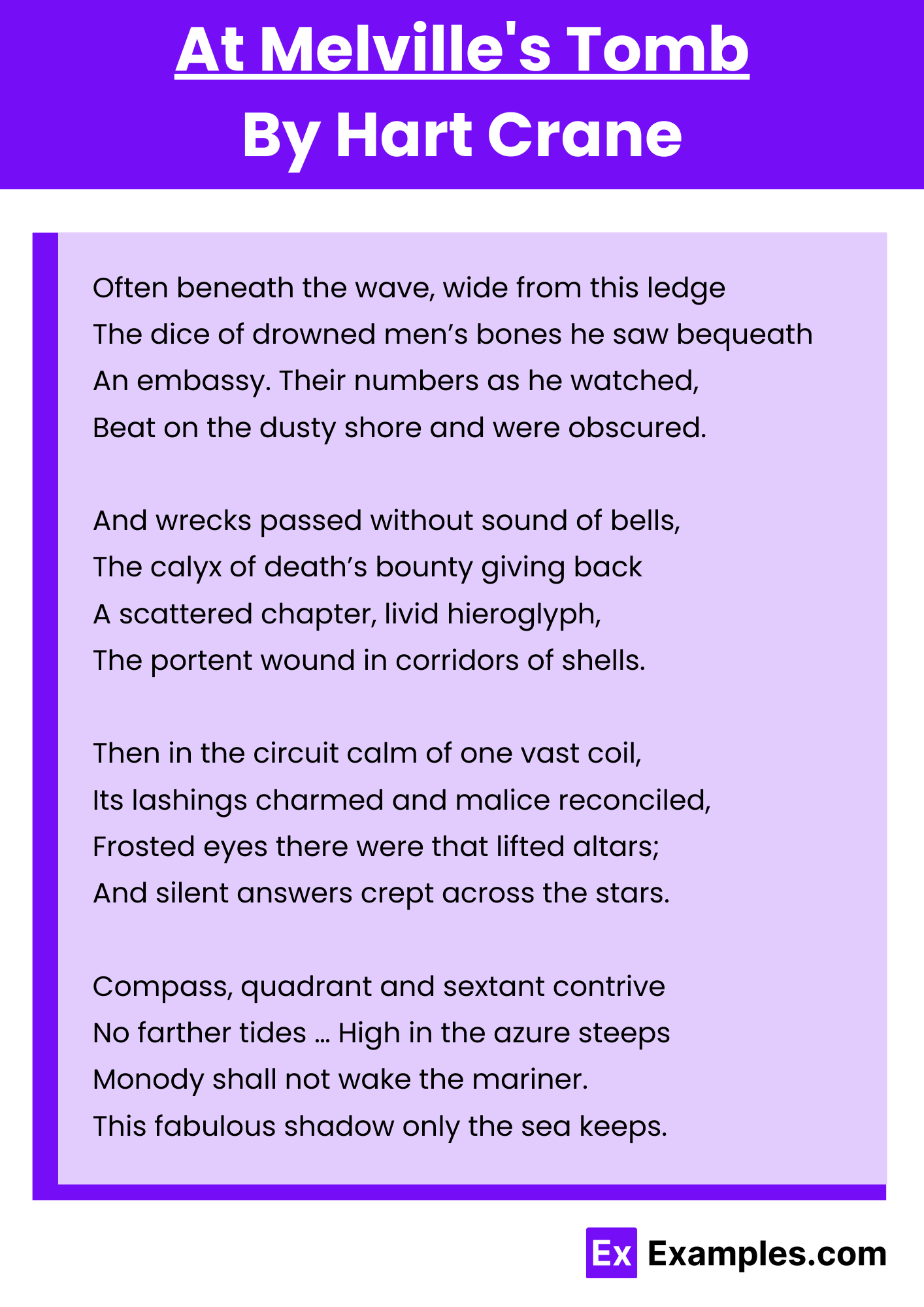 At Melville's Tomb By Hart Crane