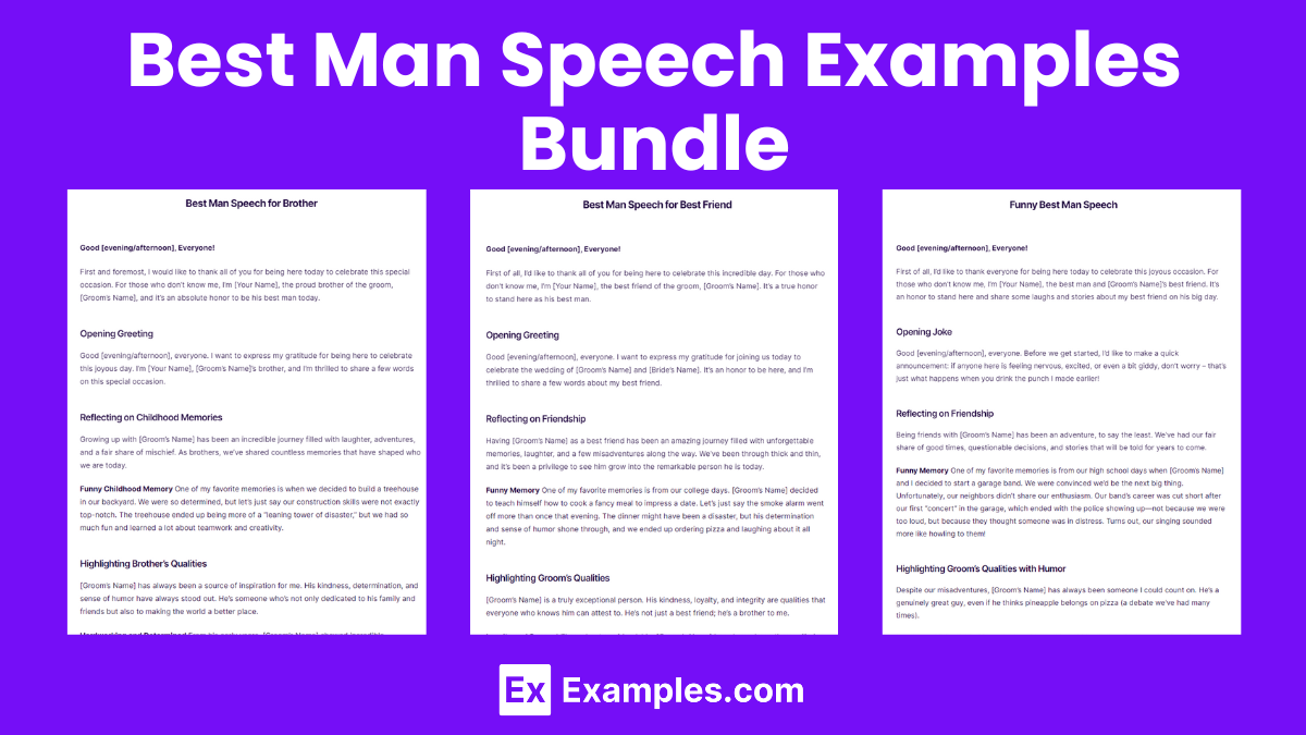 Best Man Speech Examples Bundle