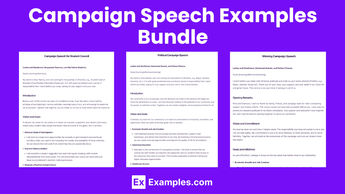 Campaign Speech Examples Bundle