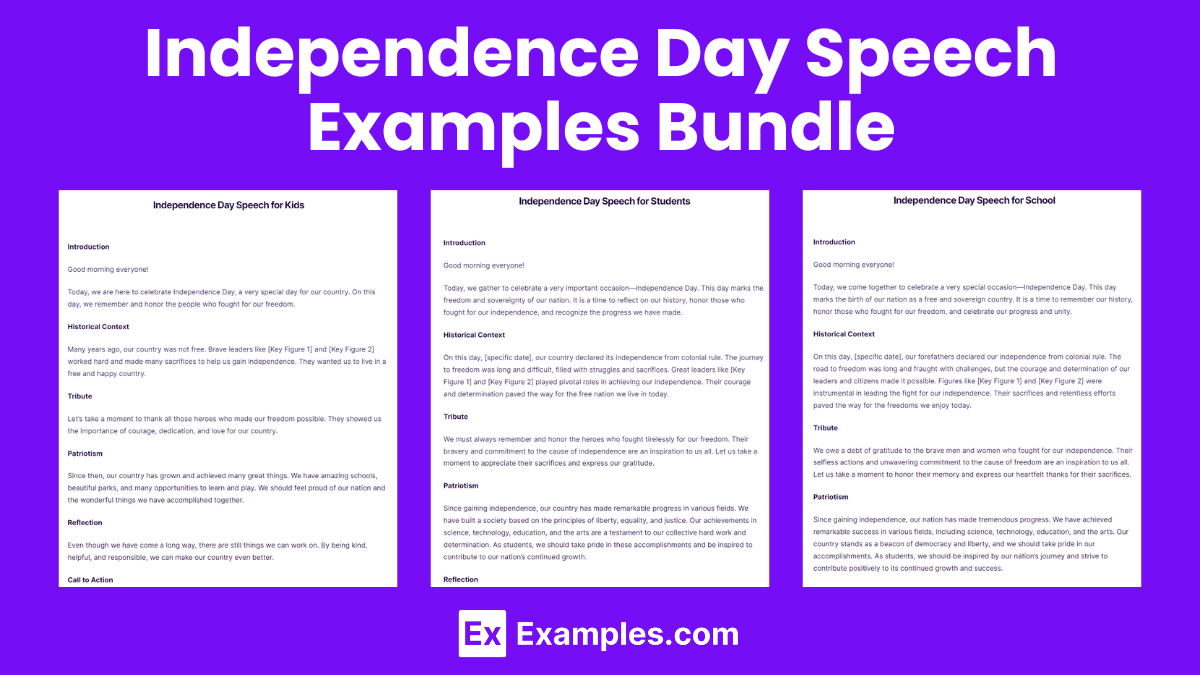 Independence Day Speech Examples Bundle