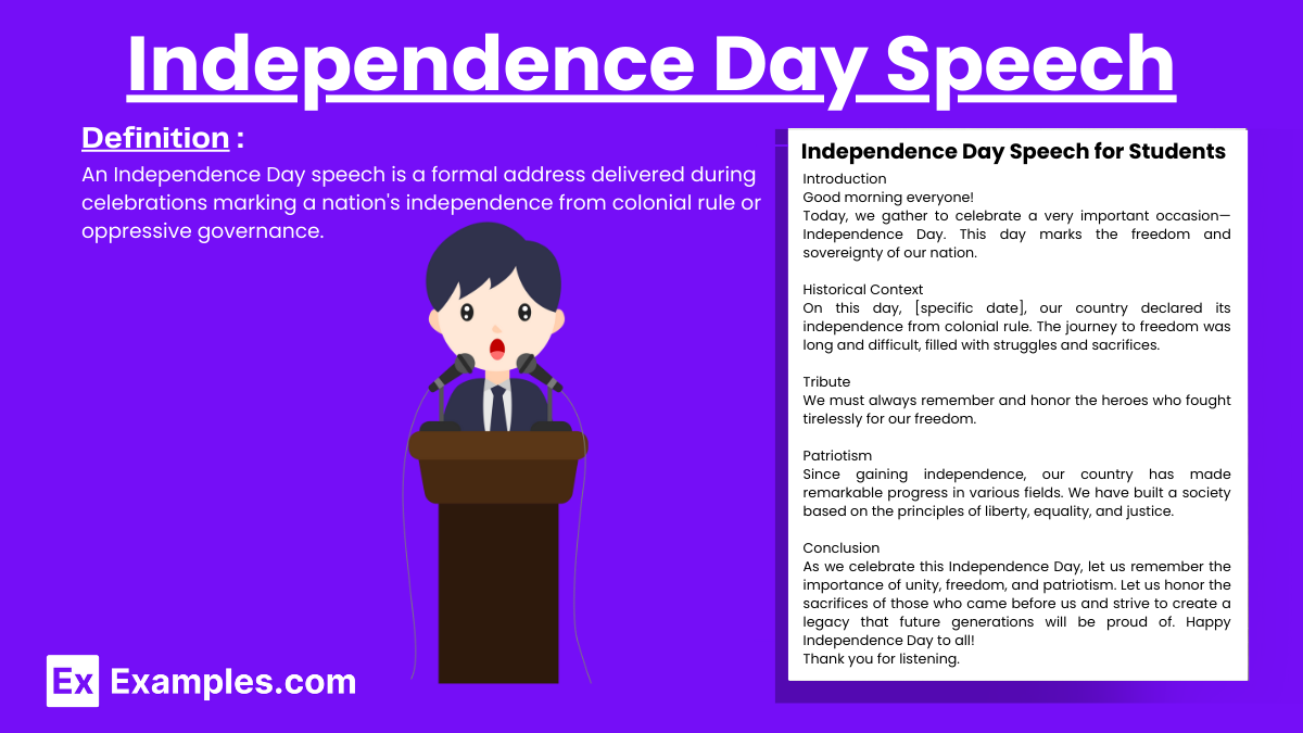 speech on independence day in 200 words