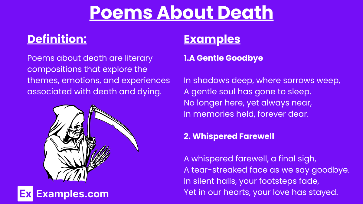 Poems About Death - Definition, 55+ Examples, Short Sad Poems