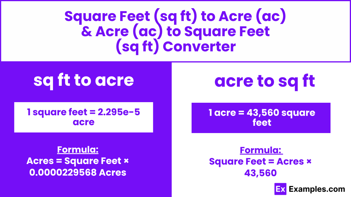 sq ft to acre and acre to sq ft