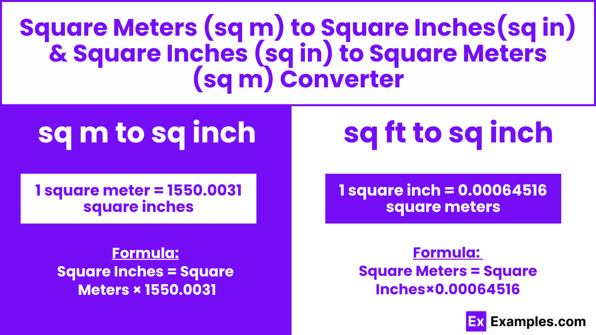 sq m to sq in and sq in to m