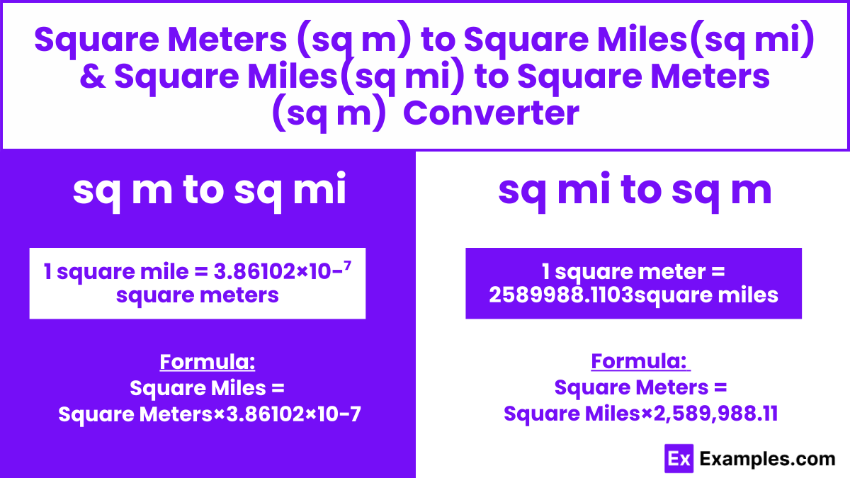 sq m to sq mi & sq mi to sq m