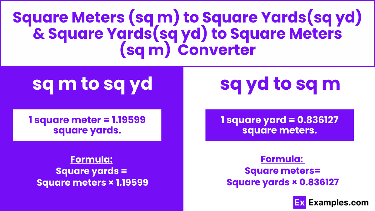 sq m to sq yd and sq yd to m