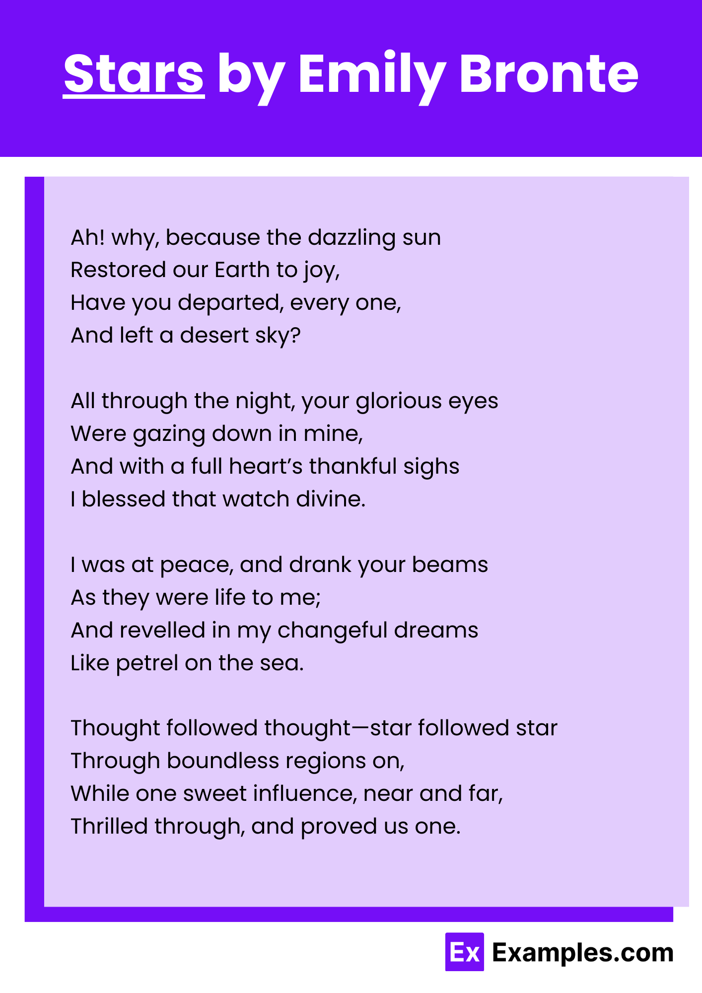 Stars by Emily Bronte