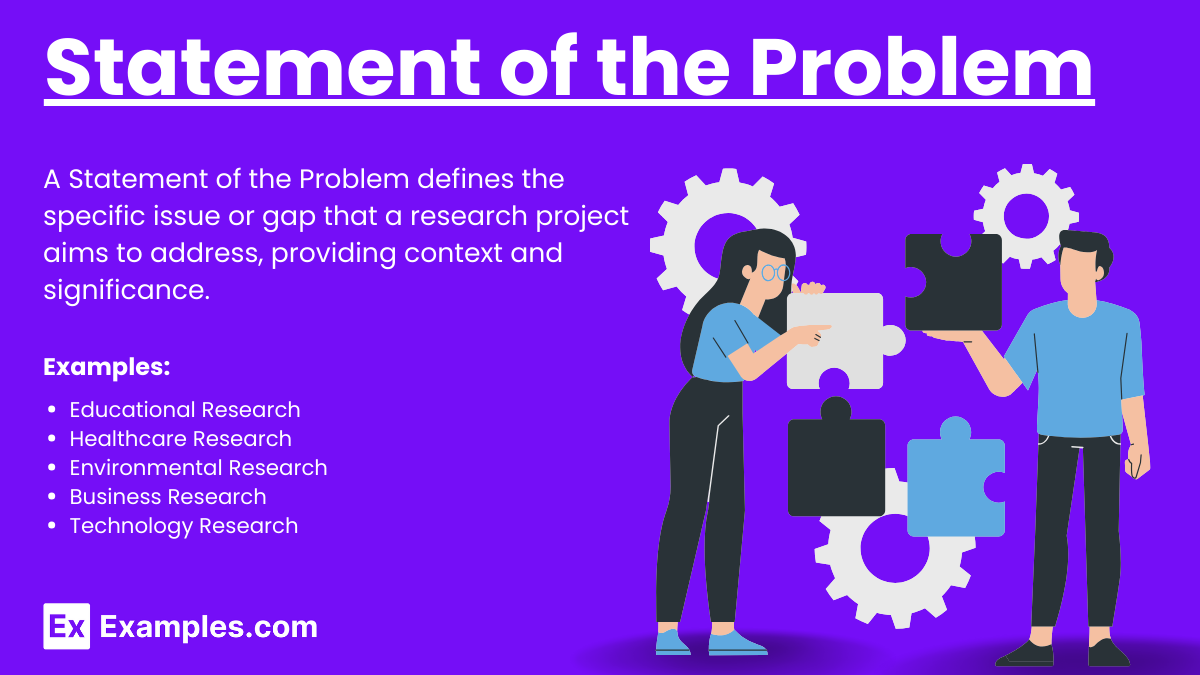 statement of the problem on research