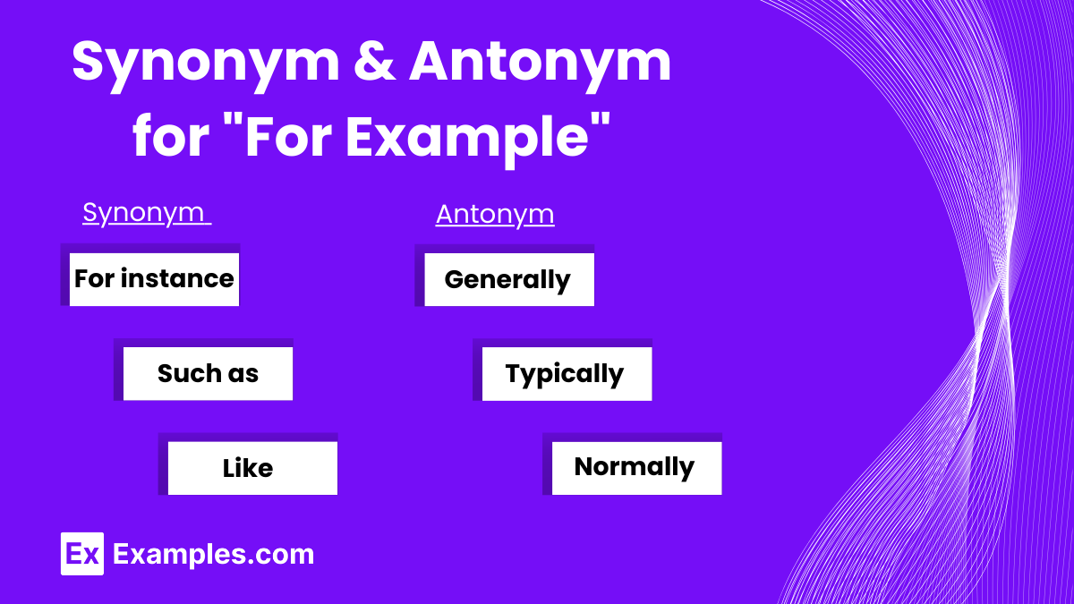 20 Synonyms Antonyms For For Example 