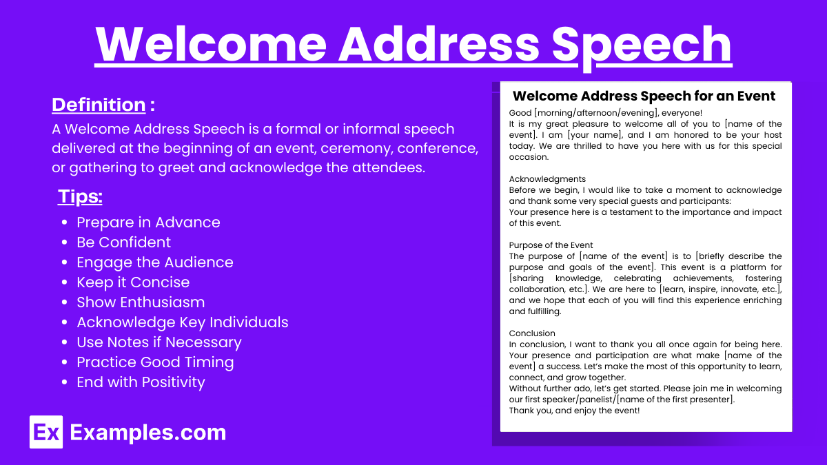 welcoming speech for guest