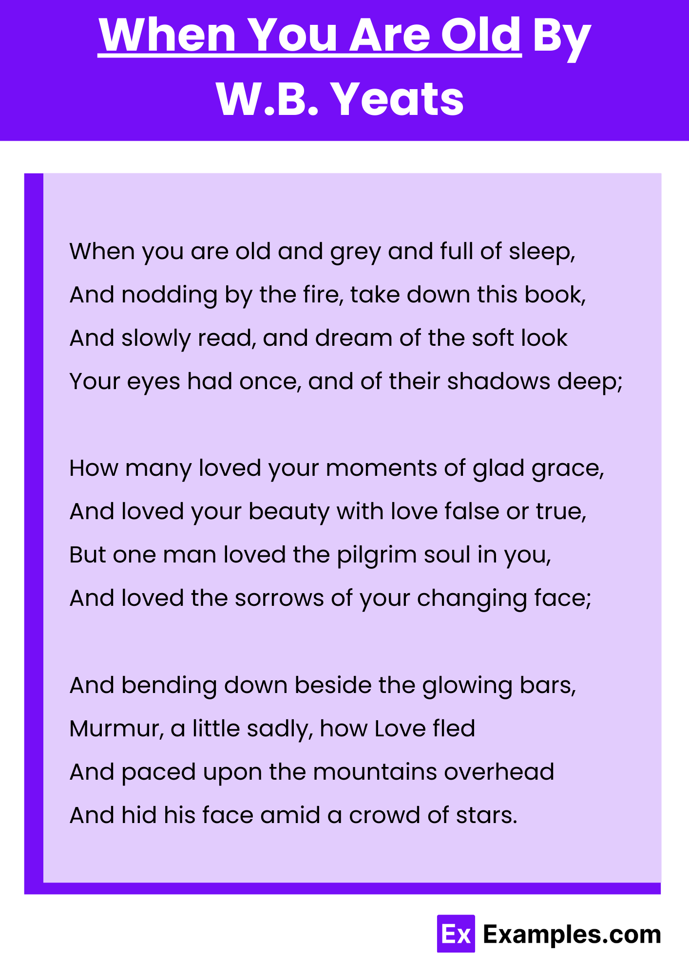 When You Are Old By W.B. Yeats