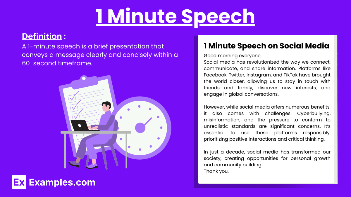 how to make a one minute speech