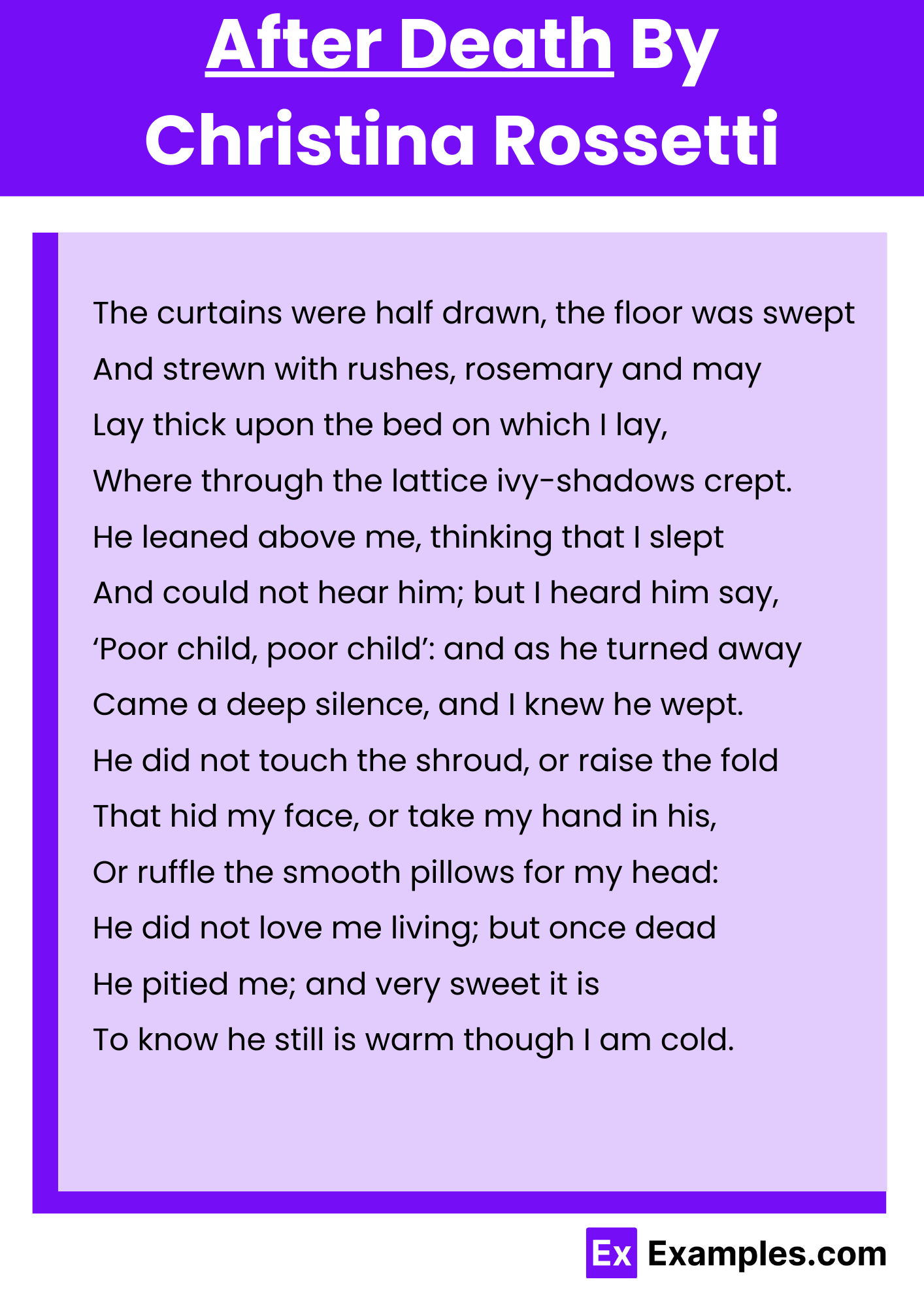 After Death By Christina Rossetti