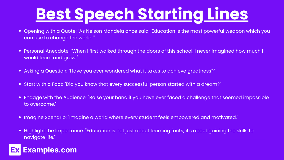 Best Speech Starting Lines