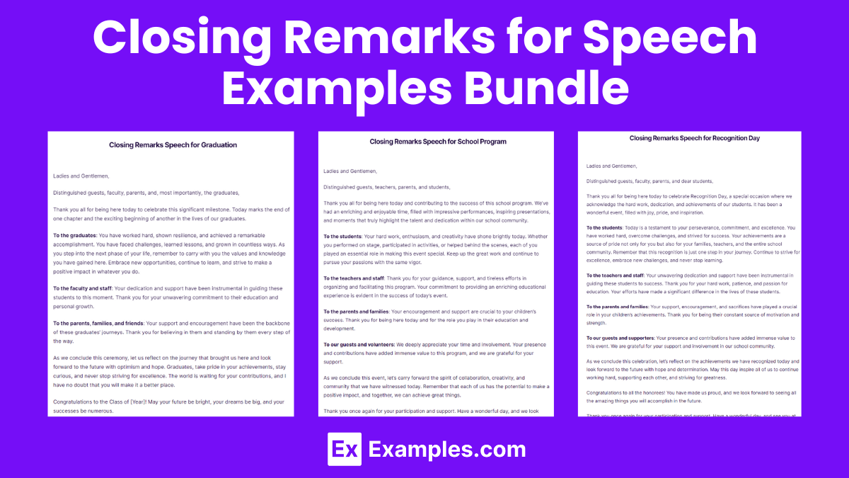 Closing Remarks for Speech Examples Bundle