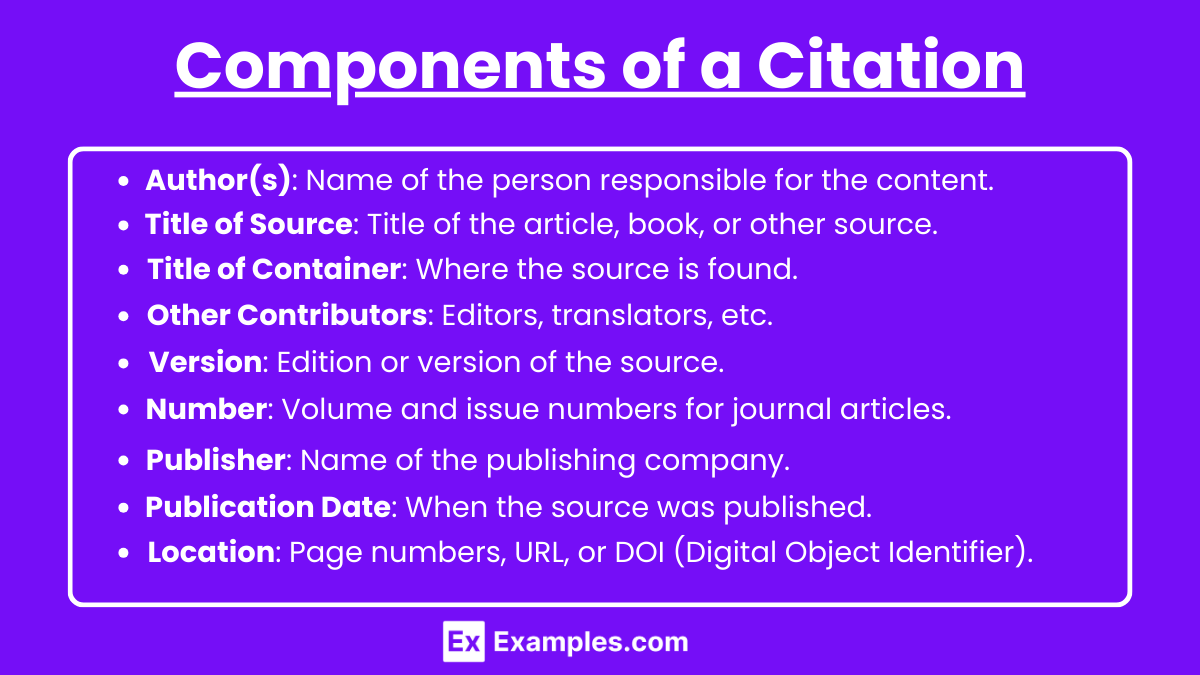 Components of a Citation