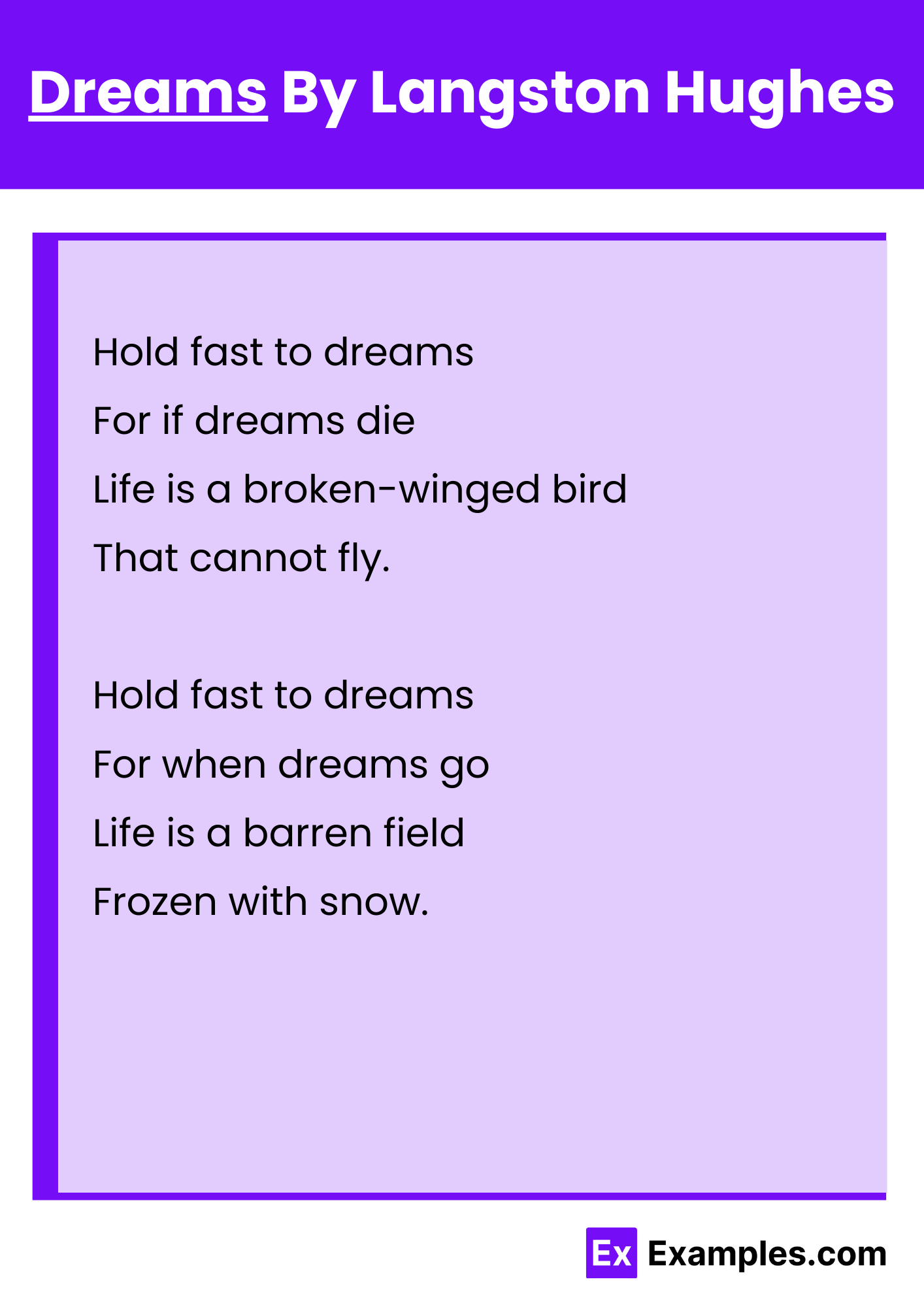 Dreams By Langston Hughes
