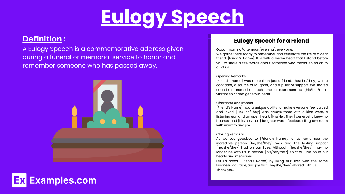 steps to writing a funeral speech