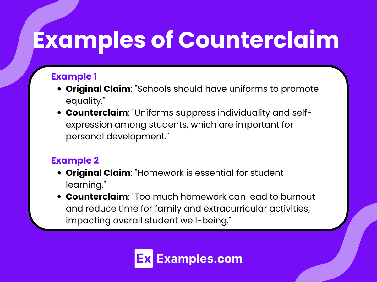 Examples of Counterclaim 