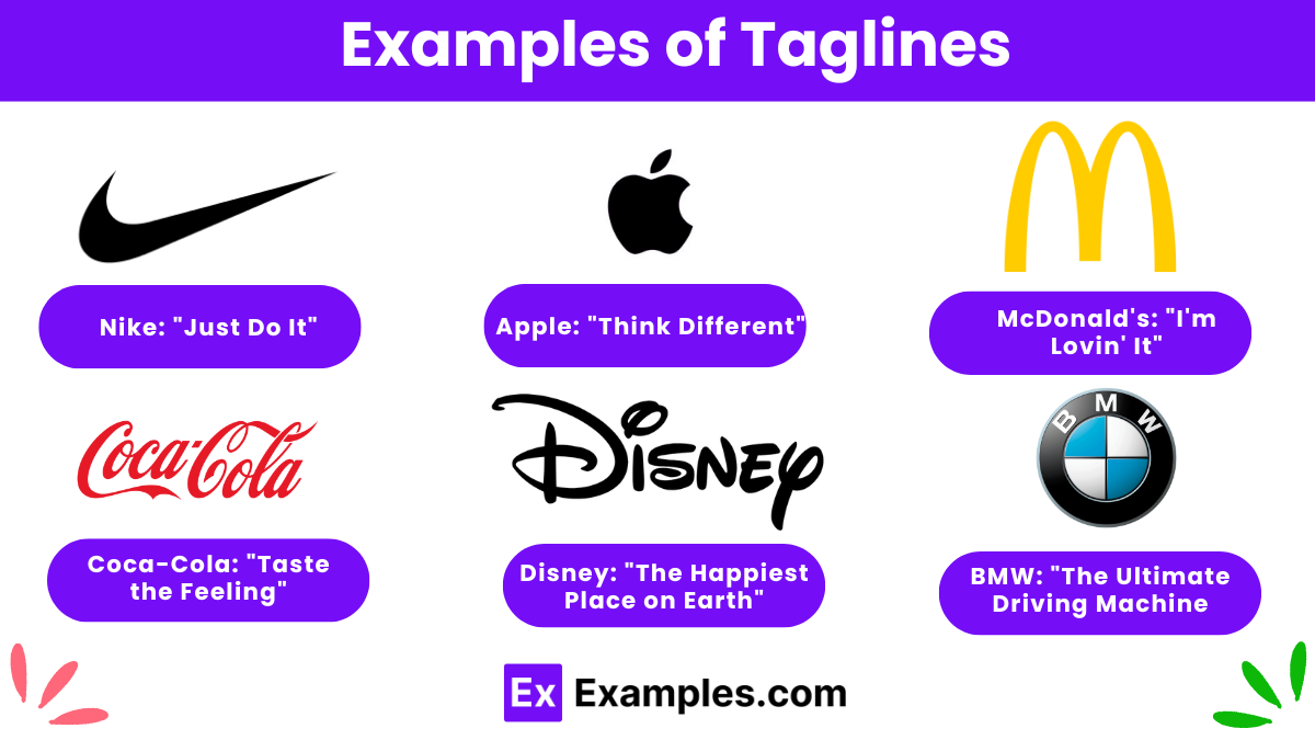 Examples of Taglines