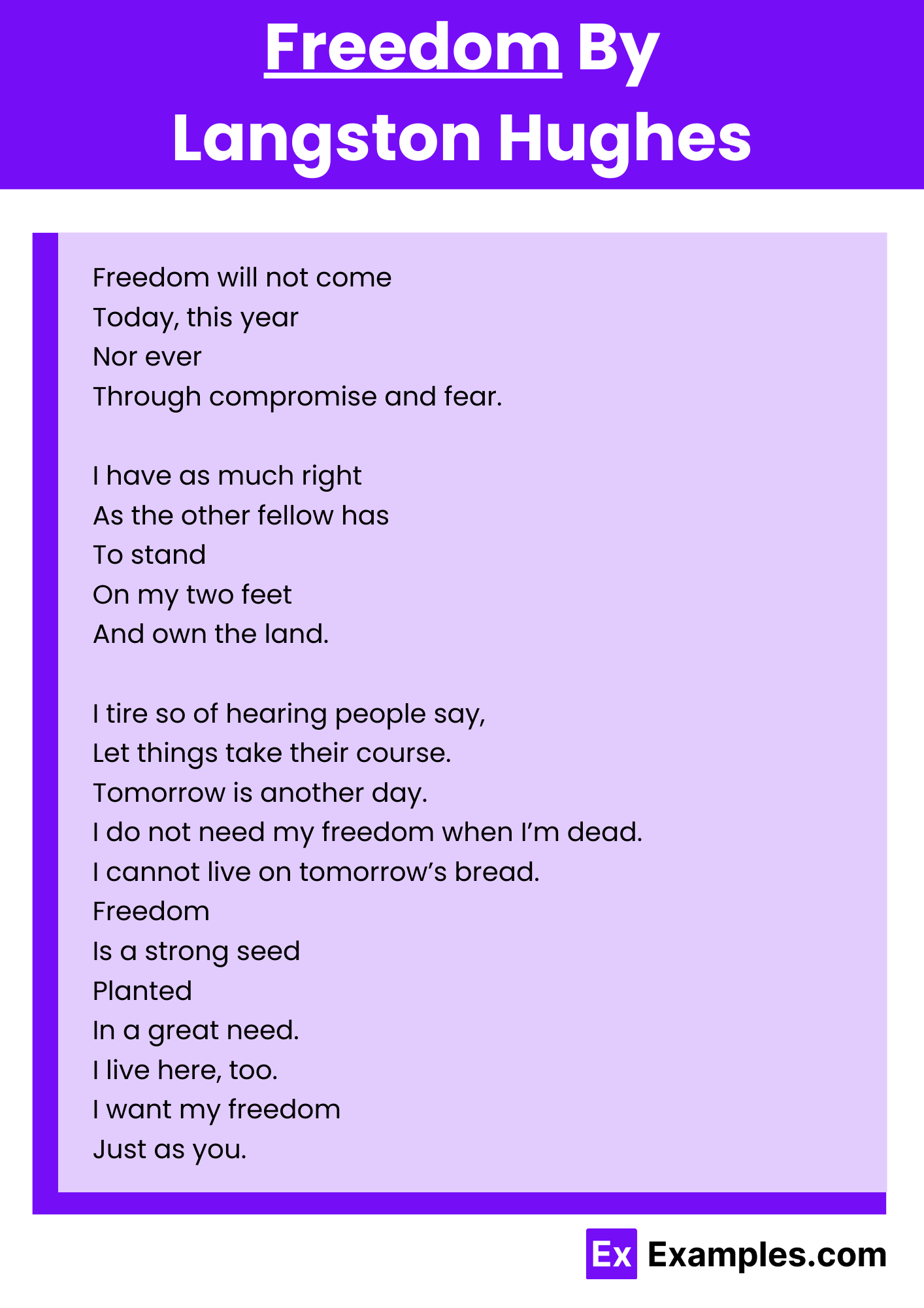 Freedom By Langston Hughes