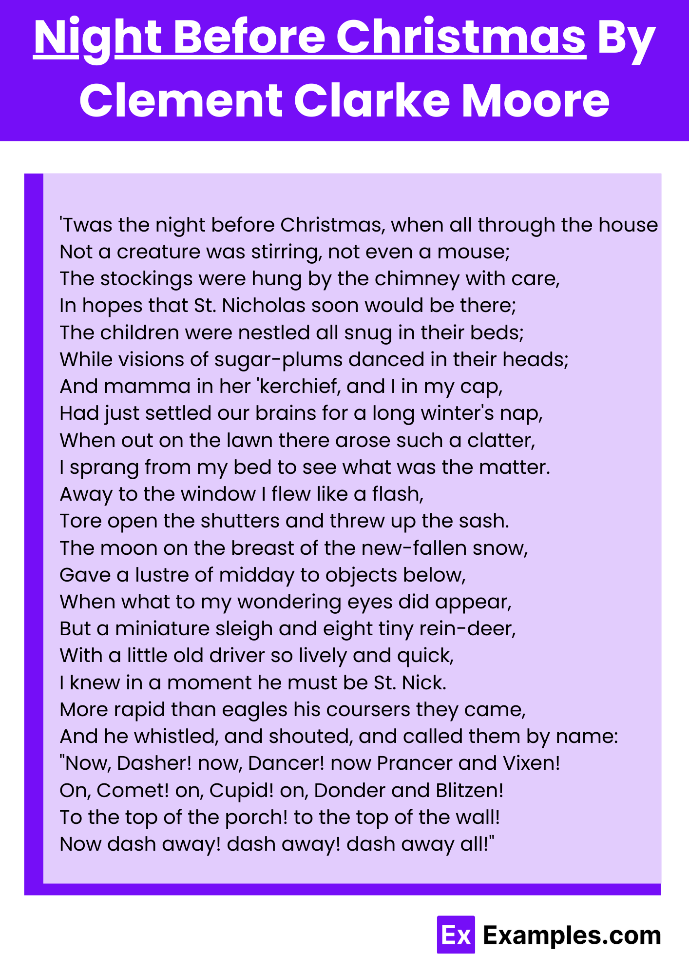 Night Before Christmas By Clement Clarke Moore
