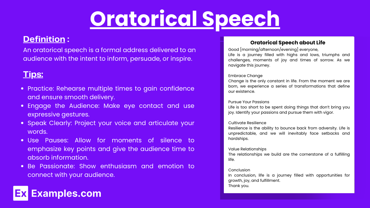 how to write oratorical speech