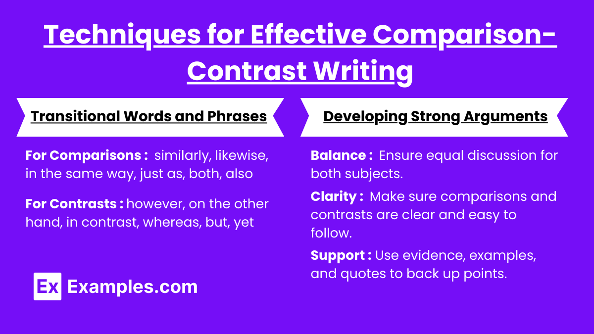 Techniques for Effective Comparison-Contrast Writing
