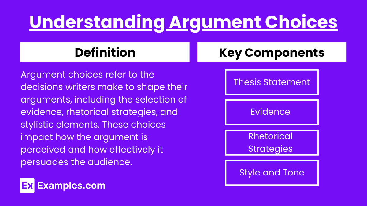 Understanding Argument Choices (1)