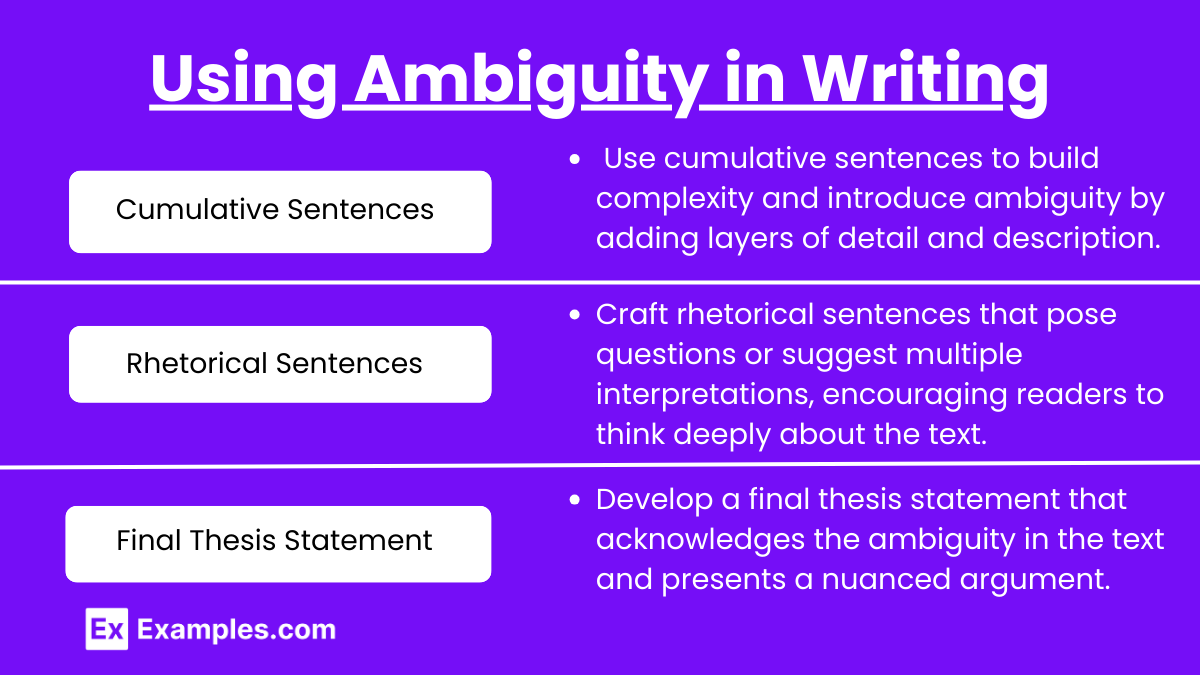Using Ambiguity in Writing