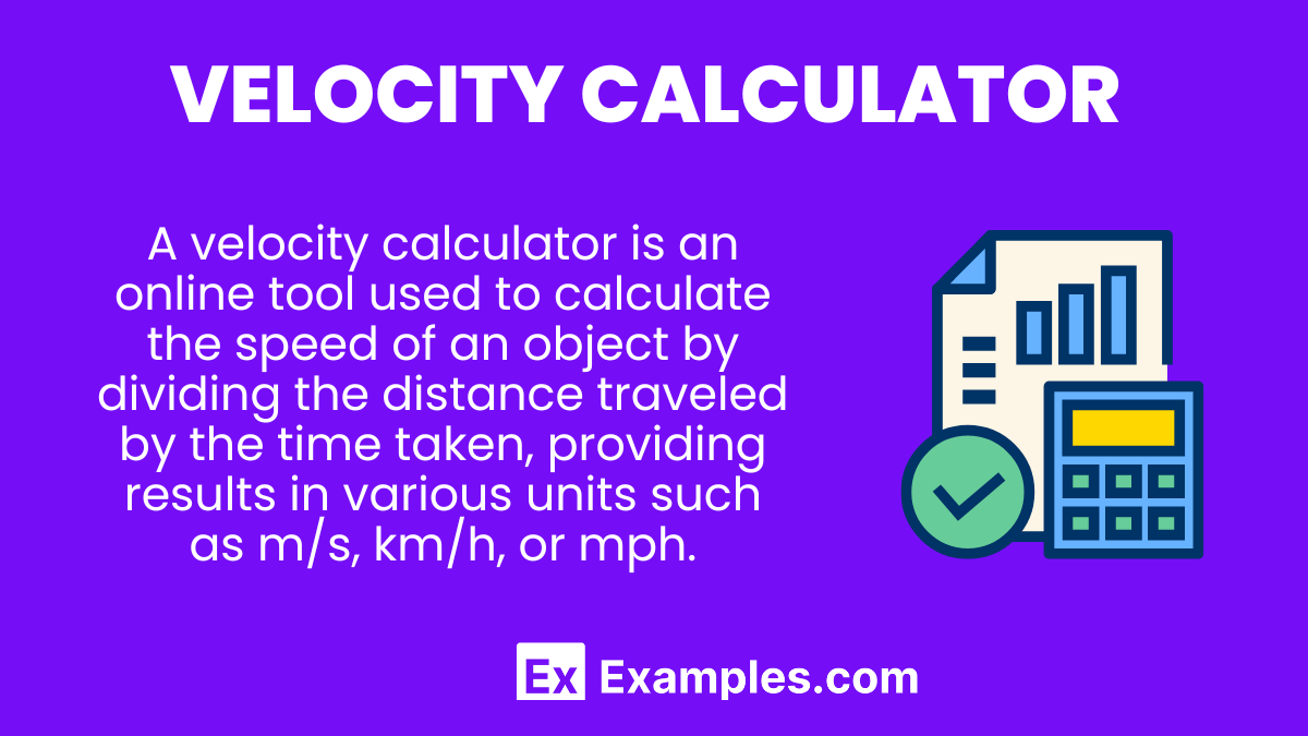 Velocity Speed Calculator Velocity Calculator | Hexacalculator
