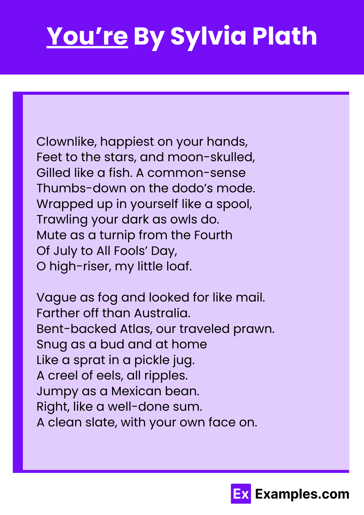 You re Poem By Sylvia Plath To Download