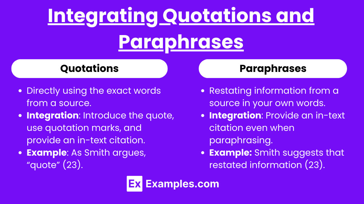 Integrating Quotations and Paraphrases