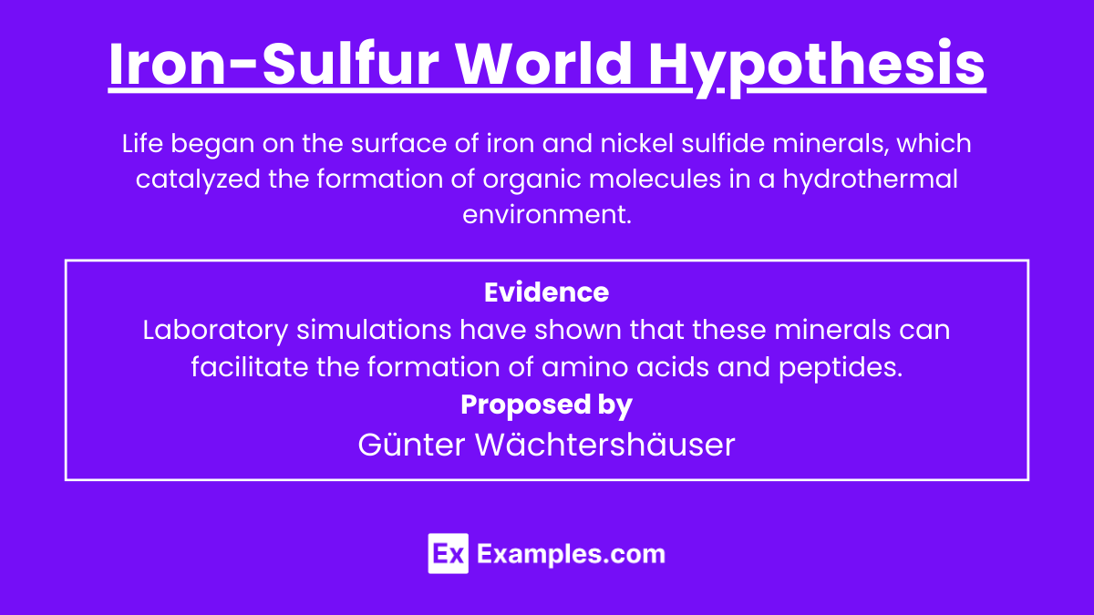 Iron-Sulfur World Hypothesis