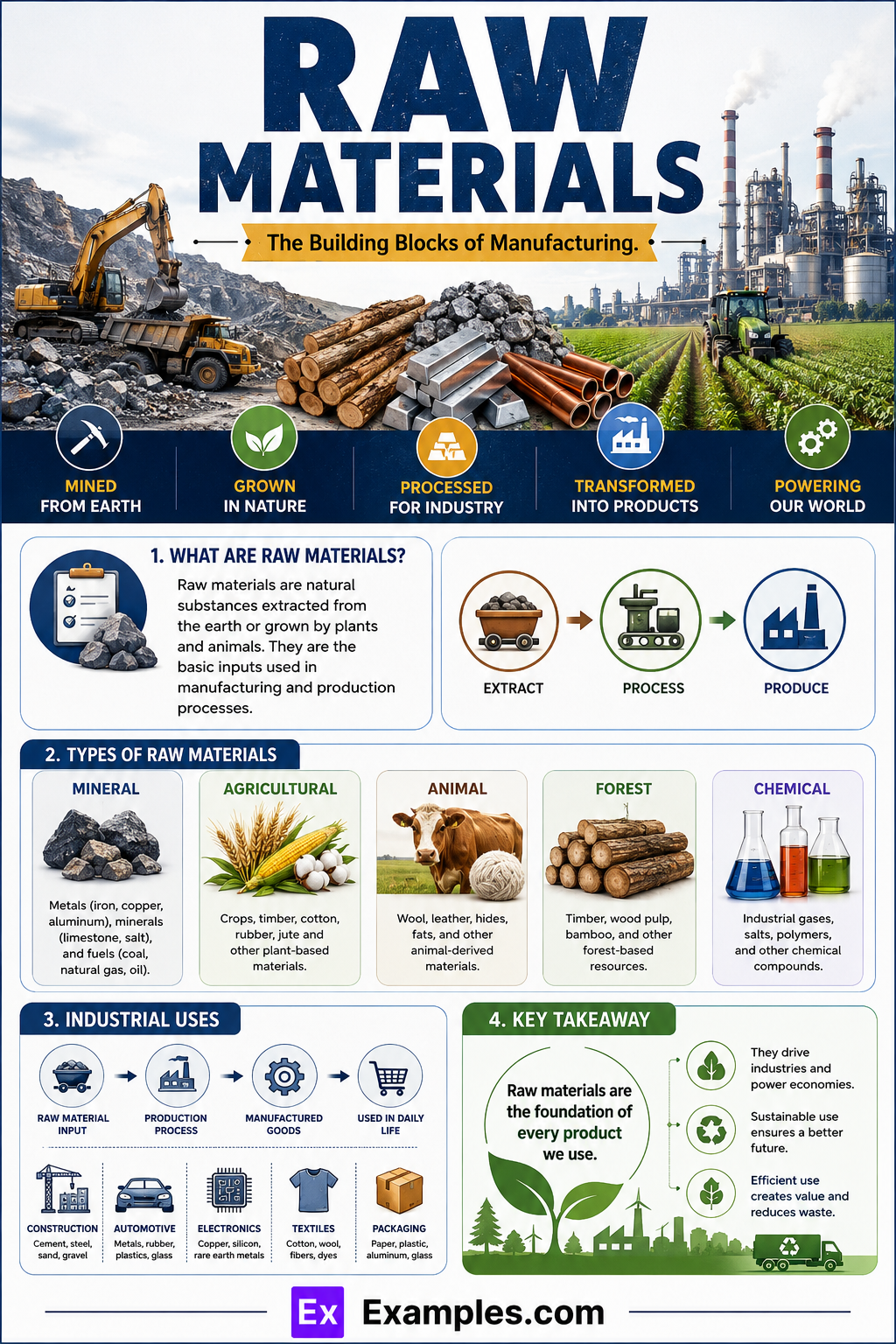 Raw Materials – 30+ Examples, Types, Importance