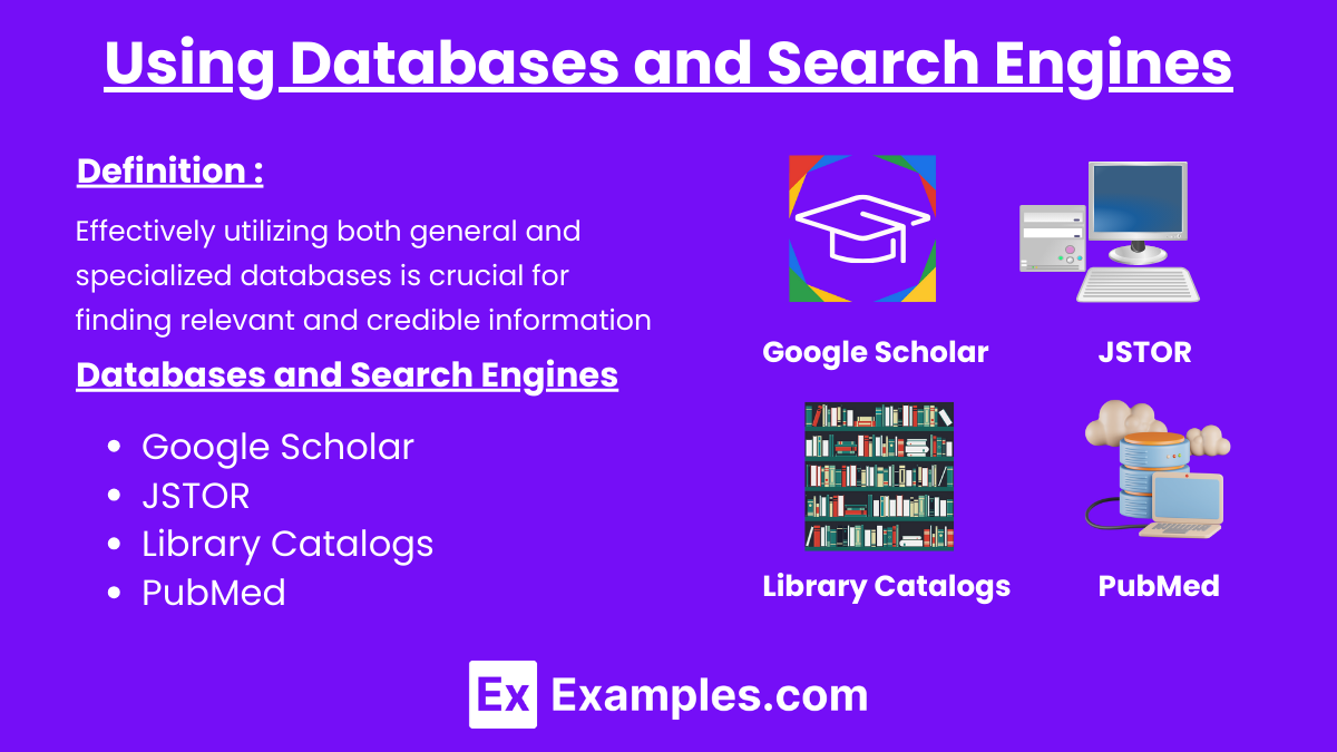 Using Databases and Search Engines