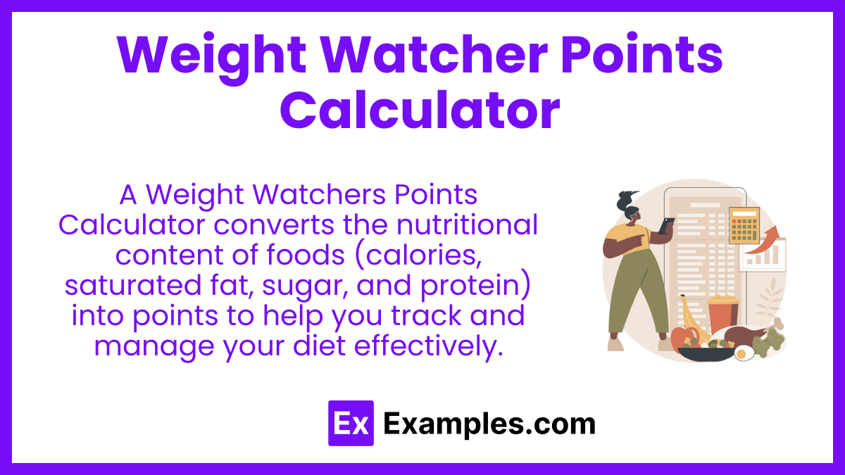 Weight Watcher Points Calculator