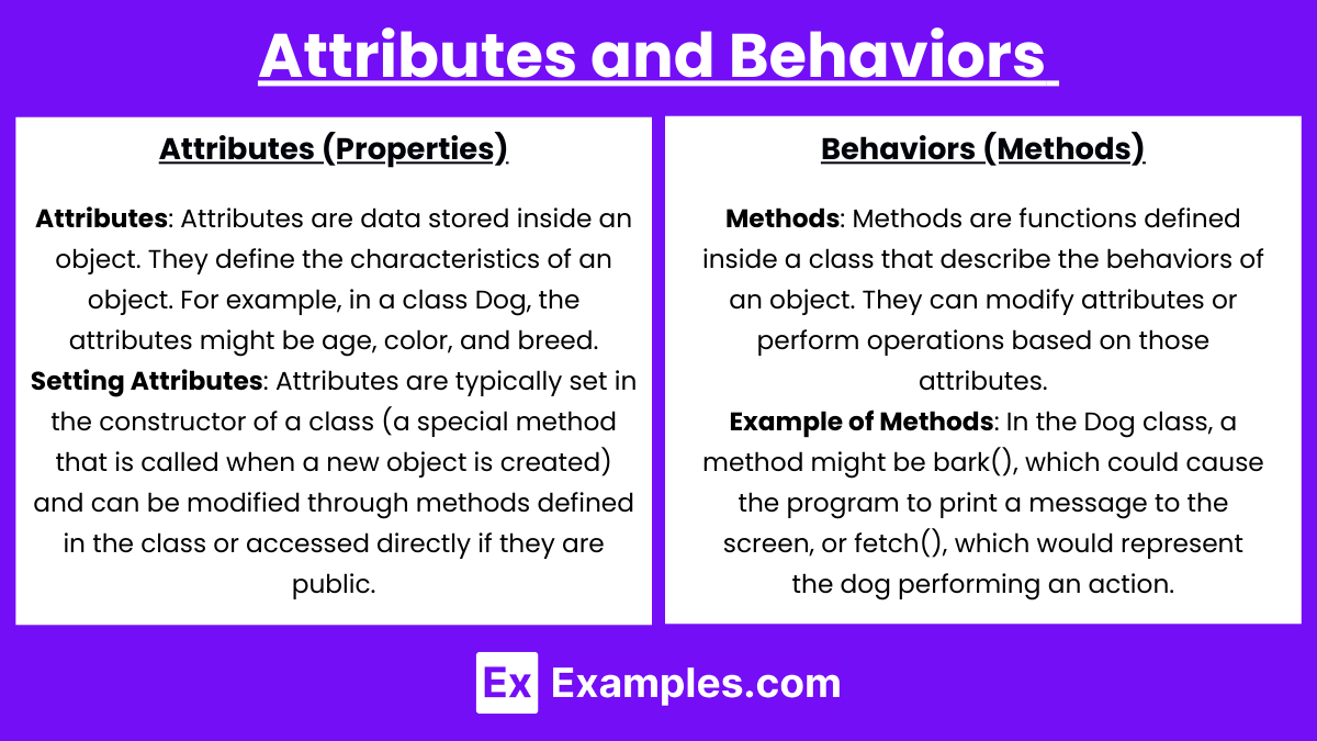 Attributes and Behaviors