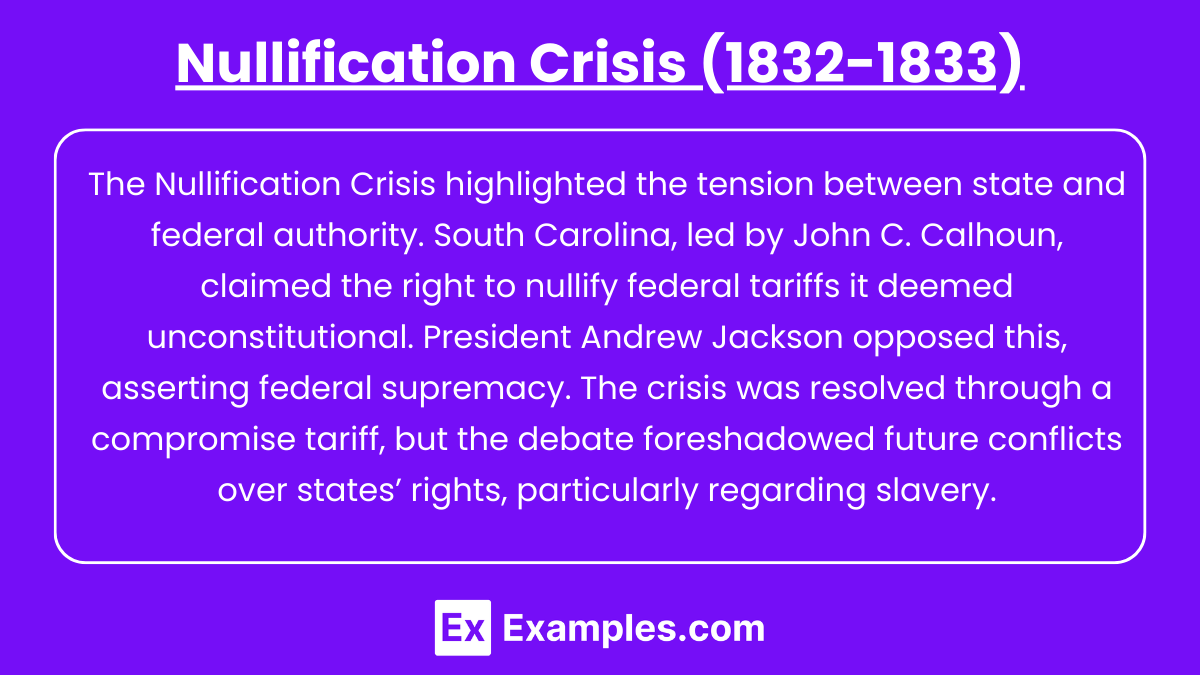 Nullification Crisis (1832-1833)