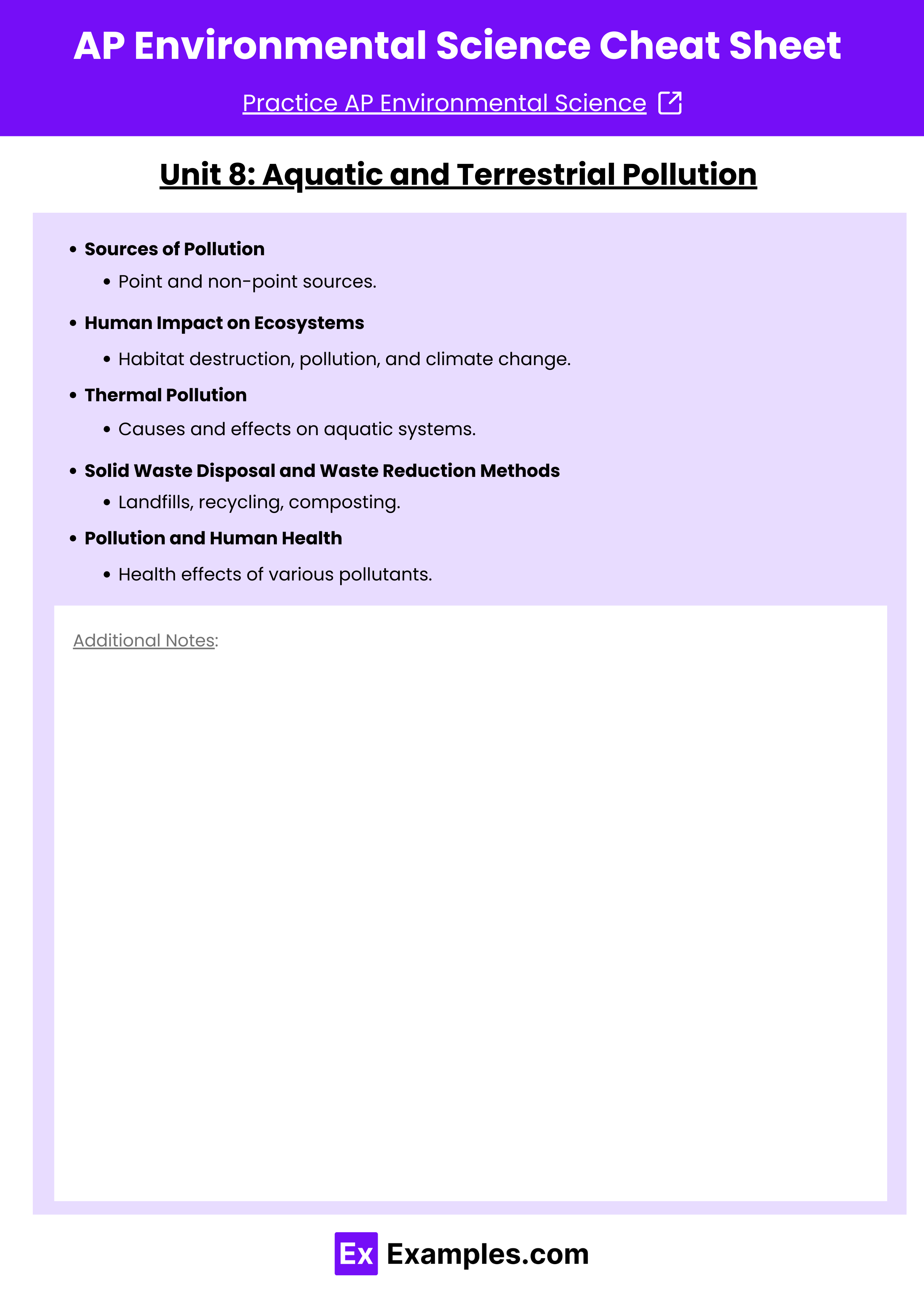 Unit 8 Aquatic and Terrestrial Pollution