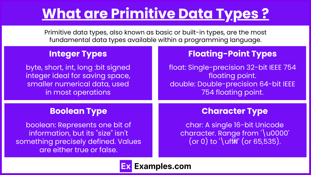 What are Primitive Data Types