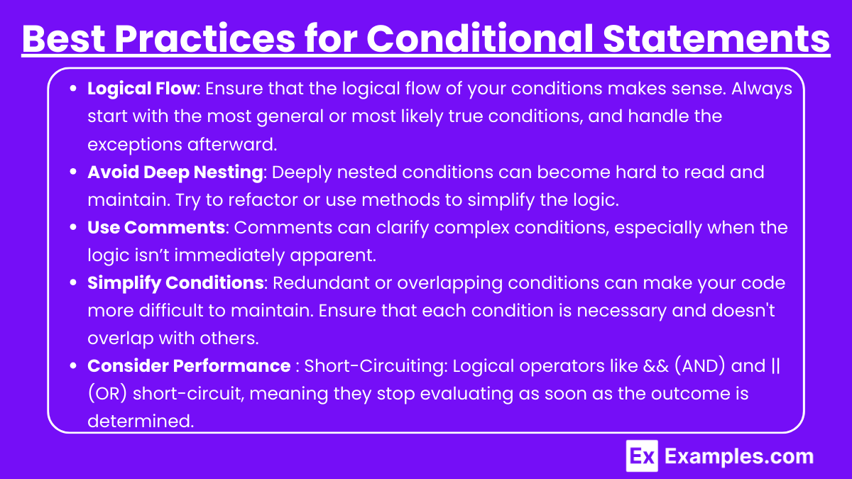 Best Practices for Conditional Statements