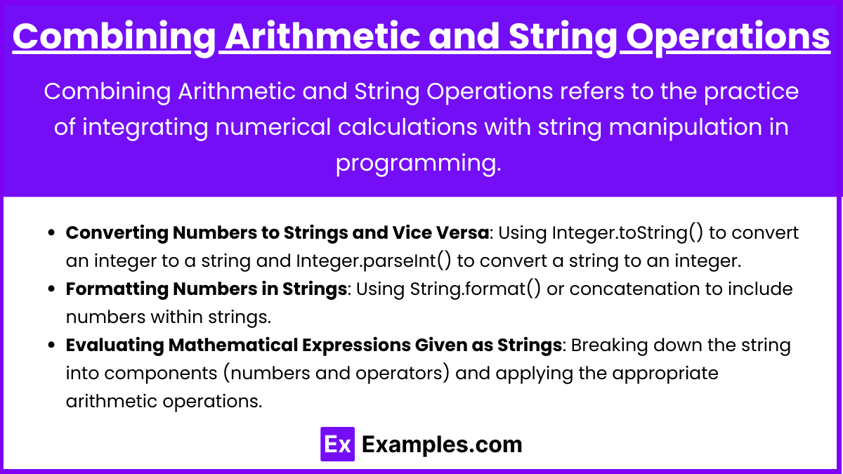 Combining Arithmetic and String Operations