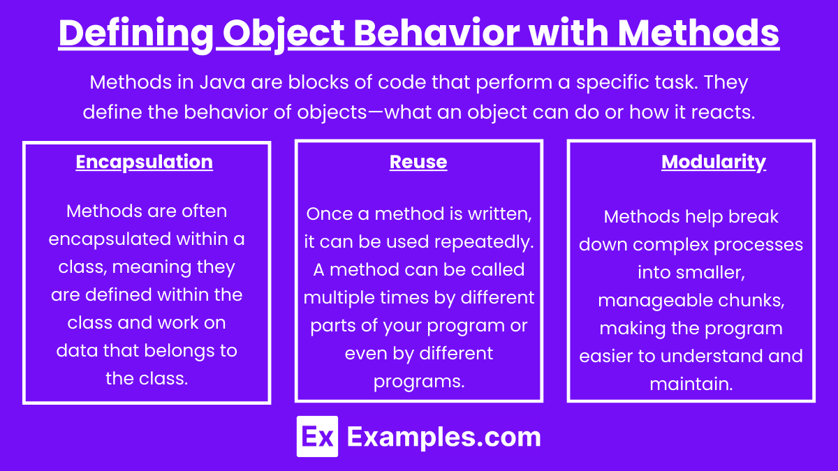 Defining Object Behavior with Methods