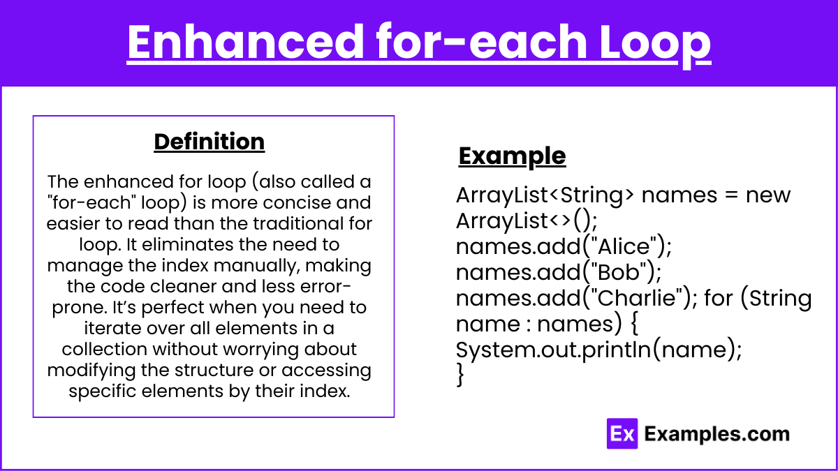 Enhanced for-each Loop