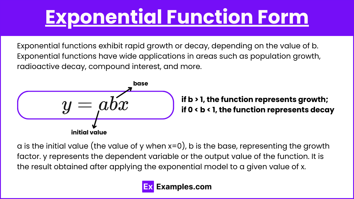 Exponential Function Form