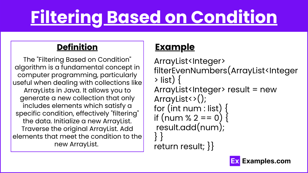 Filtering Based on Condition